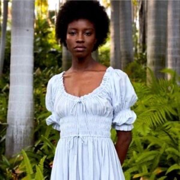 Doen light blue seaglass Ischia midi cotton dress size Small - Picture 9 of 9